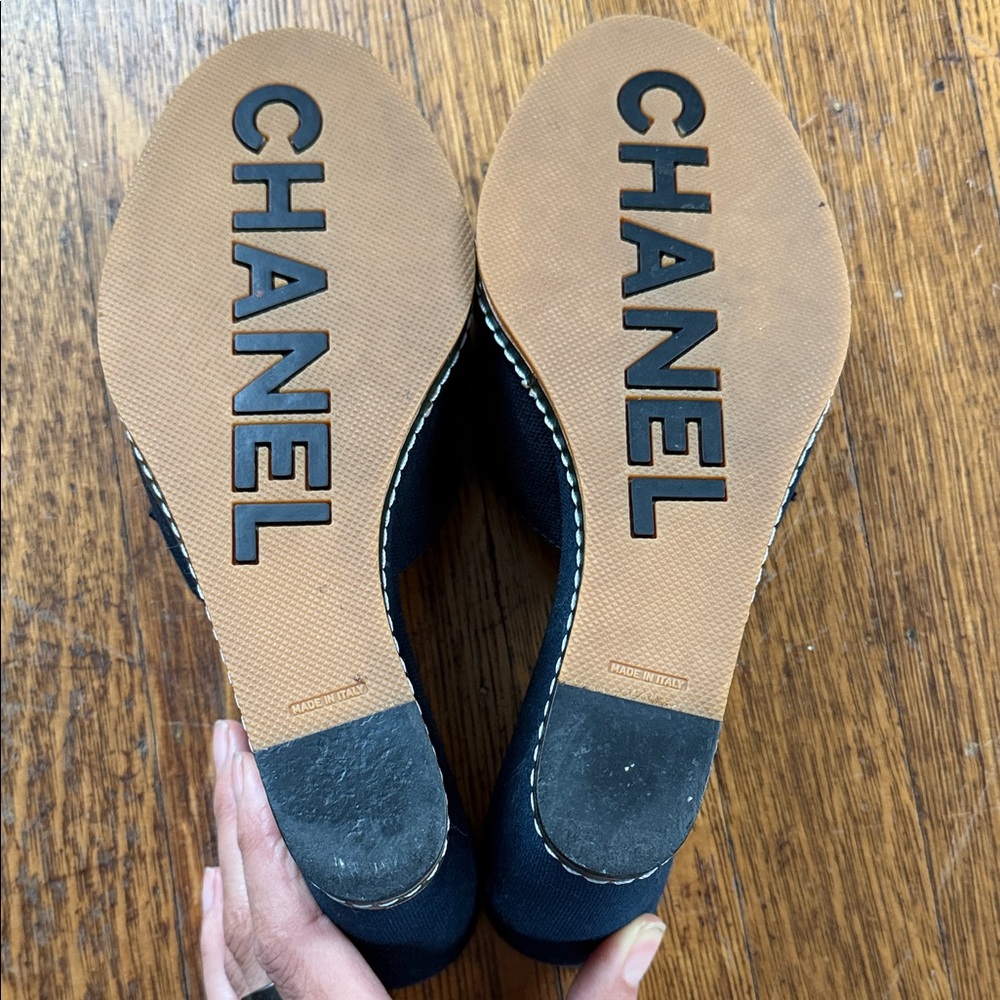 CHANEL Camellia Sandal Slide Mules -Fits 8 - Picture 3 of 6